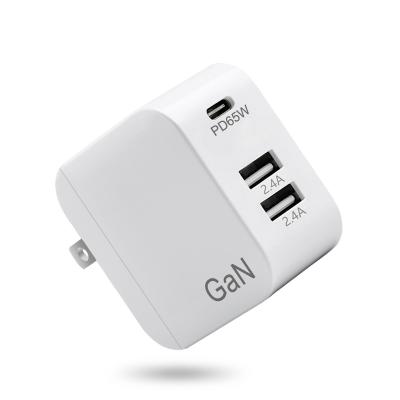 China Competitive Price 65W GaN Latest Technology AC Mobile Phone Wall Charger Cell Phone/Tablet/MP3/MP4/other USB Device Factory Type For Iphone for sale