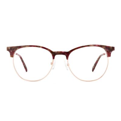 China Fashionable Colorful Frame Vintage Logo Round Eyeglasses Frame Acetate Optical Frame Custom Glasses for sale