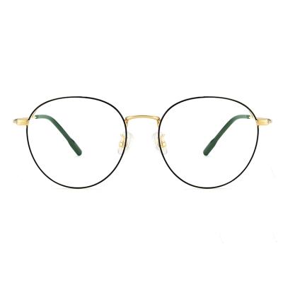 China Trendy Custom Metal Round Double Bridge Optical Logo Fashion Optical Glasses Frame for sale