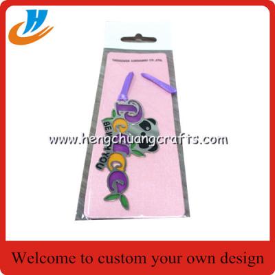 China Etch process stainless steel bookmark with custom design logo card for sale