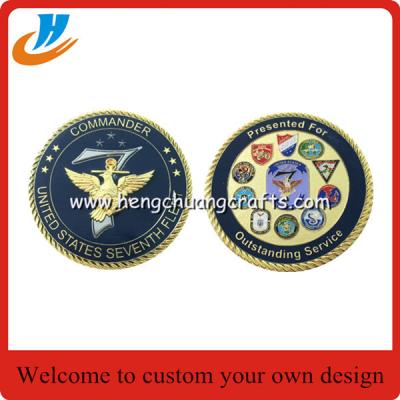 China 2017 new design challenge coins/65mm military coins cheap custom for sale