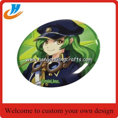 China Beautiful girl logo design tin lapel pin badge,Offset Printing badge cheap wholesale for sale