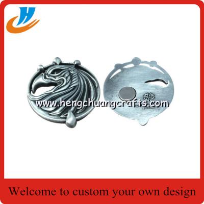 China 3D antique silver metal Magnet Fridge Zinc alloy die casting design for sale