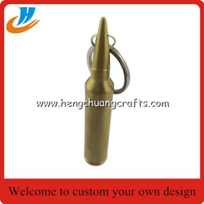 China Imprinted bullet beer opener key tags, bespoke bullet bottle can opener key ring, for sale