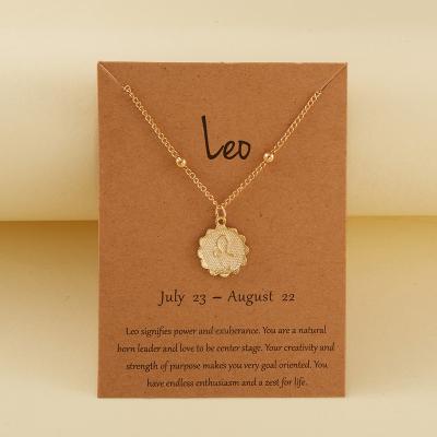 China 18 Inch 316L Stainless Steel Cute High Quality Necklace 18K Gold Plated Leo Pendant Necklace For Women for sale