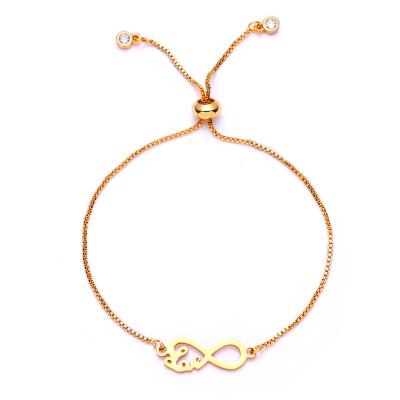 China 2021 New Fashion Design Gold Charm Stainless Steel Cavity Bracelet 