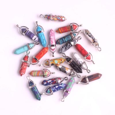 China CLASSIC Natural Quartz Gem Stone Lapis Opal Crystal Reiki Charm Penduloum DIY Pendants Jewelry Making Necklaces for sale