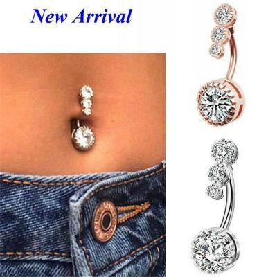 China Casual/Sporty Crystal Belly Button Rings Navel Ring Zircon Drop Dangle Body Belly Piercing Jewelry For Women Beach Navel Belly Button Rings for sale