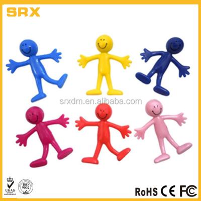 China Cartoon Toy Custom Smiling Bendable Men Toys, Custom Bendable Toys Figure With Multicolor, Custom Bendable PVC Figure Toys Manufacturer for sale