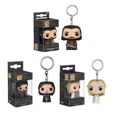 China Jon Snow And Daenerys Targaryen Doll Figure Model Vinyl Key Ring Toy Movie Toy Custom Pocket Pop Keychain Cartoon for sale