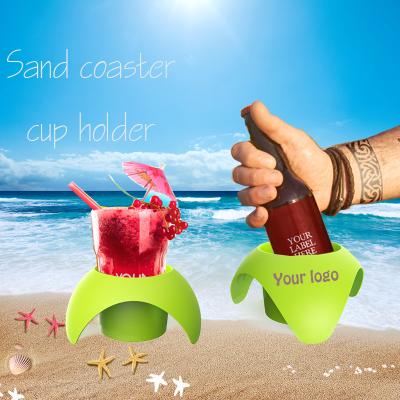 China Customized Beach Viable Vacation Plastic Cup Holder, Popular Amazon 4 Pieces Drink Bottle Cup Holder Wholesale for sale