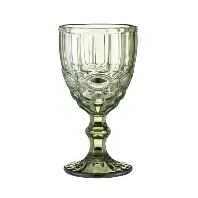 China Factory direct high-end thick green European-style champagne grape goblet retro supermarket dessert cafe family for sale