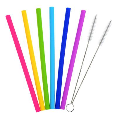 China Multicolor Environmental Protection Bar Milk Tea Dessert Store Thickened Silicone Environmental Friendly High Temperature Resistant Straws for sale