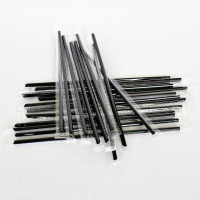 China Environmental Protection Manufacturers Cola Milk Current Special Disposable Packing Black PP Straight Plastic Straw for sale