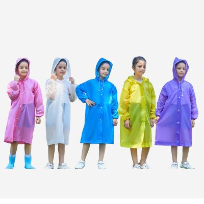 China Raincoat Windproof Poncho for Kids EVA Children Raincoat Reusable for 6-14 Girls Boys Portable Rain Jackets with Hood for sale