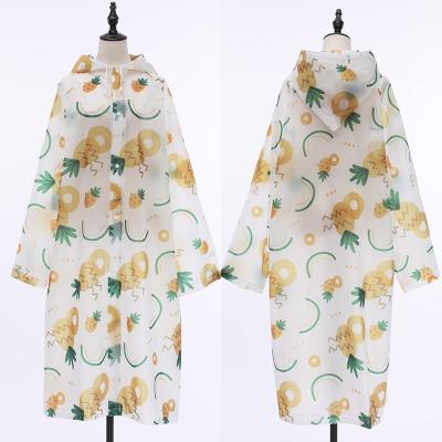 China Fashion EVA Women Man Raincoat Adult Camping Hoodie Raincoat Windproof Custom Printed Suit Thickened Waterproof Rain Poncho Coat for sale