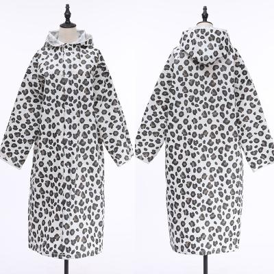 China Interesting Raincoat Leopard Print Rain Waterproof Windproof Ponchos For Adults EVA Printed Rain Coat Waterproof Portable Reusable Men Women for sale