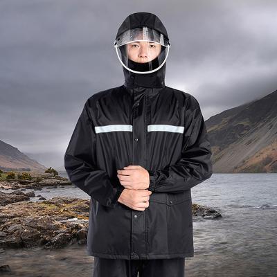 China Breathable Safety Rain Jacket With Pants High Visibility Reflective Rain Gear Waterproof Motorcycle Suit Raincoat for sale