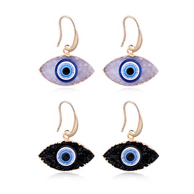 China Latest Fashion Trendy Druzy Wholesale Resin Stone New Style BY-23 Stud Earring New Style Blue Turkish Eye Earrings Women for sale