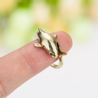 China Cute Adjustable FT-67 Alloy Rings Animal Jewelry Vintage Shark Ring for sale