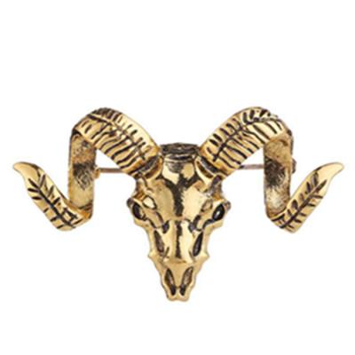 China Fashion YZ-34 Vintage Jewelry Metal Badge Alloy Bull Head Unisex Brooch Pin for sale