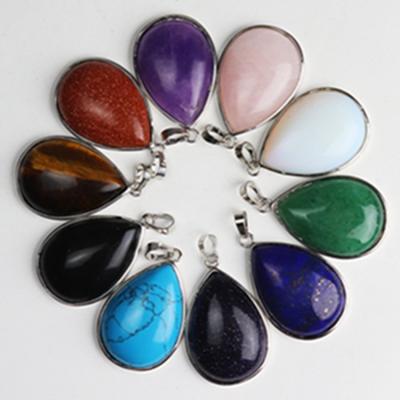 China Fashion Wholesale Raw Stone Drop Crystal Turquoise Lapis Lazuli Jewelry Pendant Accessories BYUE-04 for sale