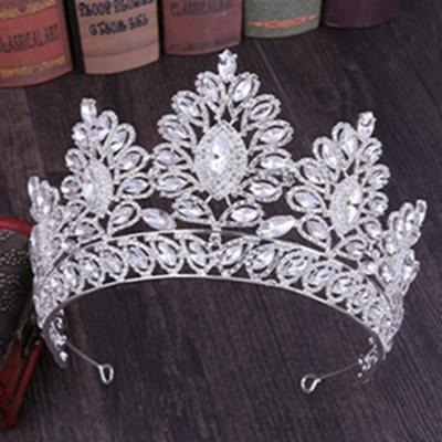 China Large Baroque Alloy Wedding Diamond Crystal Tiara Bridal Women's Tiaras ZGA-01 Wholesale Baroque Hair Jewelry Accessories for sale