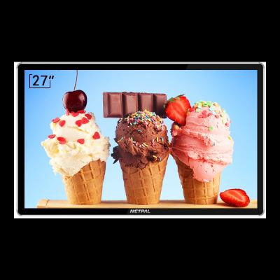 China Indoor indoor 32 inch hd commercial display digital signage slim frame monitor lcd advertising screen equipment for restaurant menu for sale