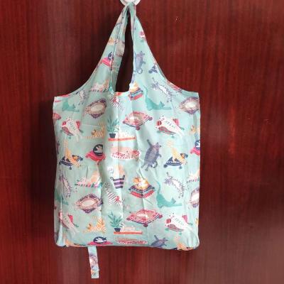 China Polyester Printing Fabric Handled Folding Shopping Bag for sale