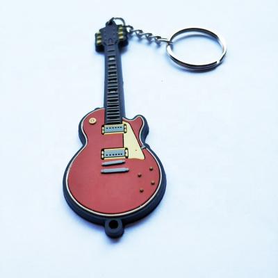 China Musical Instrument Guitar Shape Rubber Alphabet Key Chain Key Chain Eco - Friendly for sale