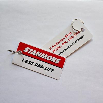 China Advertising Promotional Gifts PVC Hard Material Plastic Key Chain Custom Offset Printed Brand for sale