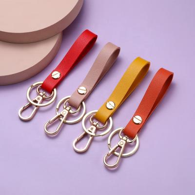 China Wholesale Promotion Gift PU Manufacturer Leather Keychain Blank Key Chain Leather Key Chain for sale