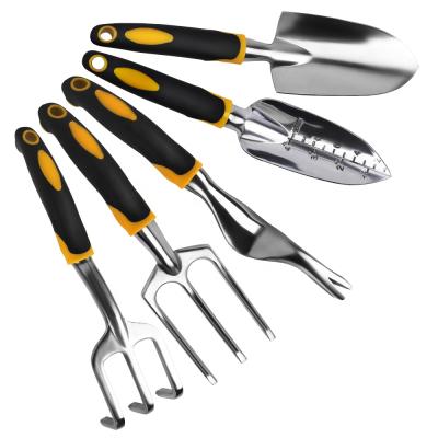 China Heavy Duty Garden Tool Kit 5 Packs, Hand Trowel, Transplanter, Cultivator, Weeding Fork and Heavy Duty Weeder AST-Aluminum Garden Kit 5 Pcs for sale