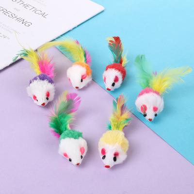 China Colorful Lifelike Realistic Pet Cat Chew Toy Plush Mouse Hot-selling Toy for sale