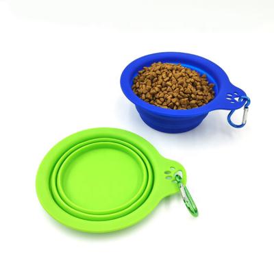 China Wholesale Multi-Function Outdoor Hanging Collapsible Stocked Collapsible Portable Pet Bowl Silicone Dog Basin for sale