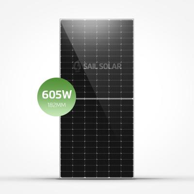 China Residential& Commercial Solar Panels Half Cut 156cells 600w 605w Solar Panel System Sail Monocrystalline Solar Roof Use for sale