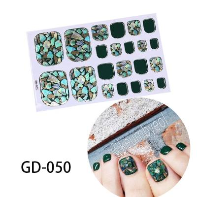 China Easy Apply 2019 Nail Art Sticker Fashion Custom Design Non-Toxic Waterproof Full Cover Foot Nail Sticker Decal For Decoration for sale