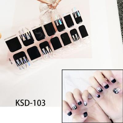 China Easy Apply 14 Tips/Sheet Nails Decals Wraps Decorations Manicure-Slider Korea DIY Full-Cover Fashion Pregnant-Woman Nail Wraps Full Tips for sale