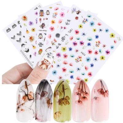 China Adhesive Art Stickers Sliders Glitter Jewelry Exquisite Nail Art Decal 3D Metal Flower Style Nail Decoration Wholesale New Nail Art for sale