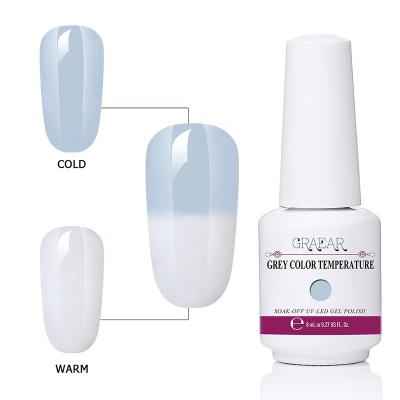 China DIY Nail Art Beauty 8ml UV Gel Polish Soak Off Gray Series Nail Varnish Nail Art Semi Permanent Led Color Changing UV Gel Series Wholesale for sale