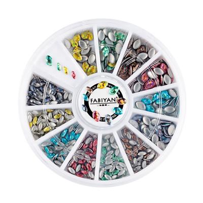 China Nail Art Wheel Mixed Oval Mix ab Luxury Color Rhinestones Crystal Glitter Acrylic Multi Sizes 3D DIY Stickers Design Decoration Manicure for sale