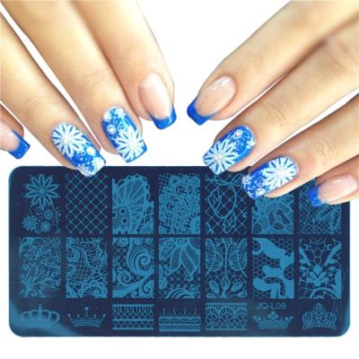 China Stamping Plate 1pc Square Nail Art Stamp Stamping Plates Stainless Manicure Rectangle Flower Series Stamping Plate Stamp Floral Nail Art Tools for sale