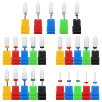 China Surface Grinding Ceramic Nail Drill Bit Gel Polish Remove Dead Peel Clean Electric Milling Cutters For Manicure Pedicure Machine Accessories for sale