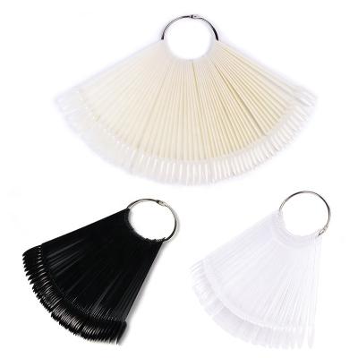 China 1 Set False French Nail Art Tips Color Full Card Round Nature Clear Artificial Nail For Gel Manicure Fan Practice Display Polish Tool for sale