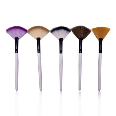 China 1Pc Nail Art Brush Liner Gradient Fan Shape Wooden Handle Dust Glitter Powder Remover 3D Pen Gel Nail Brush for sale