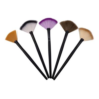 China 1Pc Nail Art Brush Liner Gradient Fan Shape Wooden Handle Dust Glitter Powder Remover 3D Pen Gel Nail Brush for sale