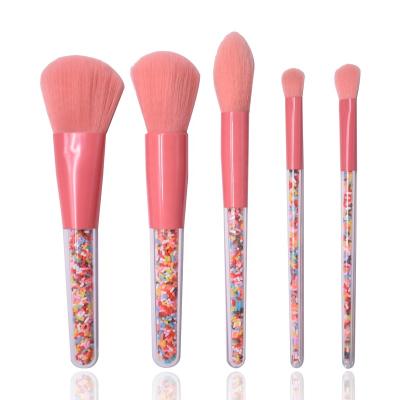 China Angular Blush Wholesale Makeup Brush Set 2019 New 5pcs Water Pool Facial Makeup Brushes Kit With PVC Bag Cute Brushes for sale