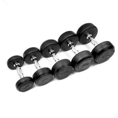 China High Grade Durable Wholesale Round Gym Fitness Dumbbell Rubber Dumbbells for sale