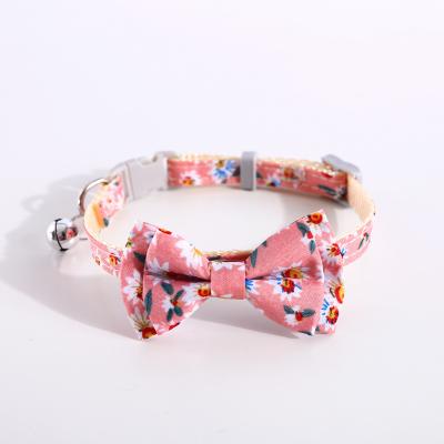 China JEWELED JEWELED Pet Cotton Dog Collar Bow Tie, Cotton Polyester Puppy Collars for Small Dogs for sale