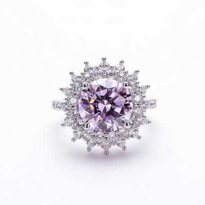 China Custom CLASSIC 925 Sterling Silver 18k Angel Eye Rings Natural Diamond Cluster Engagement Ring Jewelry for sale